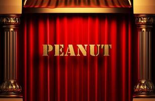 peanut golden word on red curtain photo