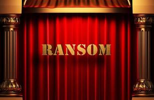 ransom golden word on red curtain photo