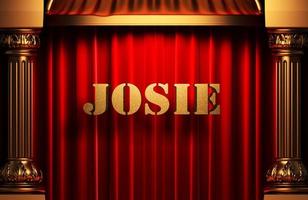 josie golden word en cortina roja foto