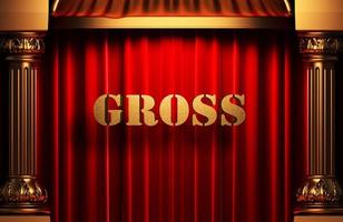 gross golden word on red curtain photo