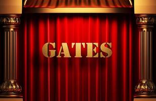 gates golden word on red curtain photo