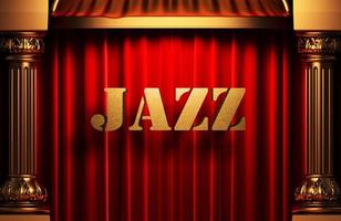 jazz golden word on red curtain photo