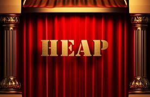 heap golden word on red curtain photo