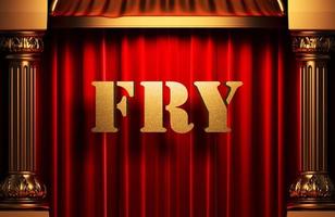 fry golden word on red curtain photo