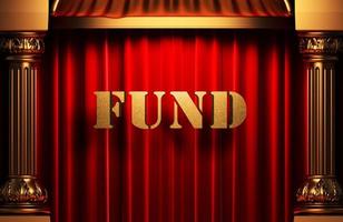 fund golden word on red curtain photo