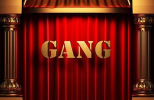 gang golden word on red curtain photo