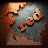 palabra roja de madera foto