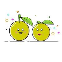 cute cartoons orange fruits vector