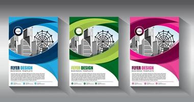 flyer business template brochure layout annual report vector