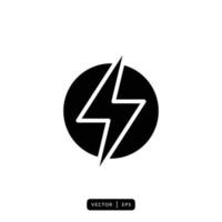 Lightning Icon Vector - Sign or Symbol