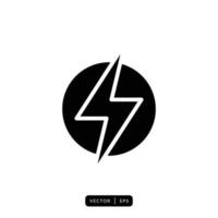 Lightning Icon Vector - Sign or Symbol