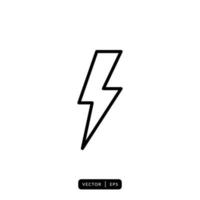 Lightning Icon Vector - Sign or Symbol