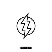 Lightning Icon Vector - Sign or Symbol