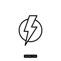 Lightning Icon Vector - Sign or Symbol