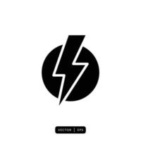 Lightning Icon Vector - Sign or Symbol