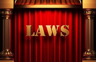 laws golden word on red curtain photo