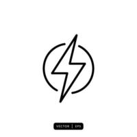 Lightning Icon Vector - Sign or Symbol