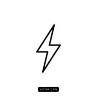Lightning Icon Vector - Sign or Symbol
