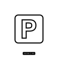 Parking Icon Vector - Sign or Symbol