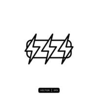 Lightning Icon Vector - Sign or Symbol