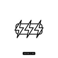 Lightning Icon Vector - Sign or Symbol