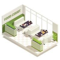 Food Court Isometric Composition vector