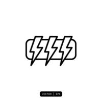 Lightning Icon Vector - Sign or Symbol
