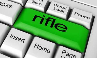 rifle word on keyboard button photo