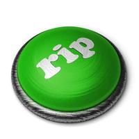 rip word on green button isolated on white photo