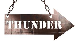 thunder word on metal pointer photo