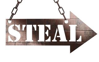 steal word on metal pointer photo