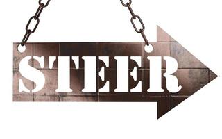 steer word on metal pointer photo