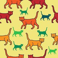 Cat seamless pattern background with pastel colors vector