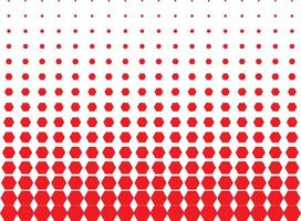 semitono vectorial de hexágono rojo para patrones, puntos, texturas, paletización y plantillas vector