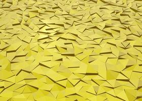 Triangle abstract background. Yellow background, 3d rendering. photo