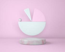 Mockup podium for branding. Light background and marble pedestal with geometric shapes. 3d. photo