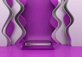 Podium use for product presentation. Abstract wave background. 3d rendering - illustration. photo