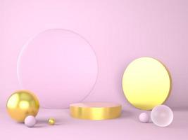 Product podium on pastel background 3d. Abstract minimal geometry concept. Studio stand platform theme. Exhibition and business marketing presentation stage. photo