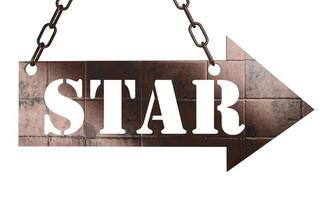 star word on metal pointer photo