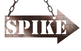 spike word on metal pointer photo