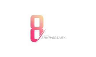 8 Year Anniversary Celebration Vector. Happy Anniversary Greeting Celebrates Template Design Illustration vector