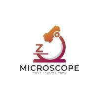 Laboratory Logo. Initial Letter Z Microscope Logo Design Template Element. vector