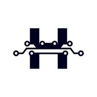 logotipo de la letra h de tecnología. forma geométrica de plantilla de logotipo de vector futurista. utilizable para logotipos de negocios y tecnología.