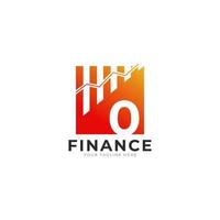 Number 0 Chart Bar Finance Logo Design Inspiration vector