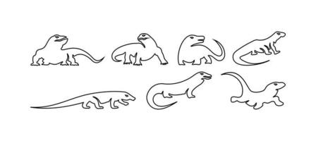 komodo dragon logo icon designs vector, dragon Komodo icon animal. vector