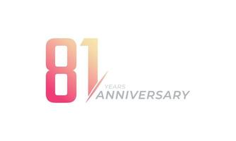 81 Year Anniversary Celebration Vector. Happy Anniversary Greeting Celebrates Template Design Illustration vector