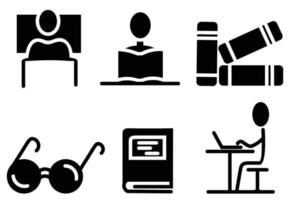 library line icon vector, Learning space with many books, special Reading concept. vector