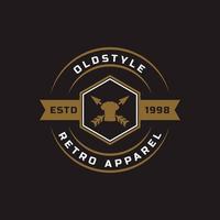 Vintage Retro Badge for Clothing Apparel Old style Logo Emblem Design Symbol vector