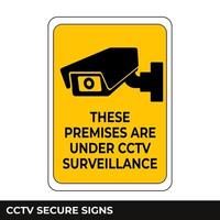 Cctv, Alarm, Monitored And 24 Hour Video Camera Surveillance Sign In Vector, Easy To Use And Print Design Templates vector