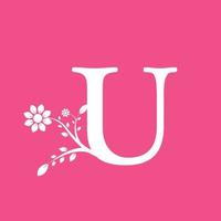 Letter U Linked Fancy Logogram Flower. Usable for Business and Nature Logos. vector